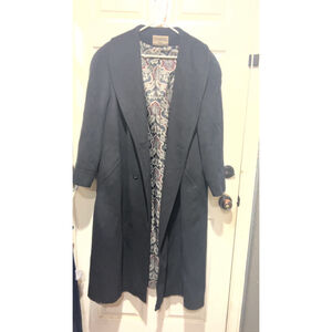 Women's Signature Expressions Black Pea Coat with Red Lining, Size 20W